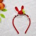 Animal Head Hair Band Red Bunny Ears with Strawberry