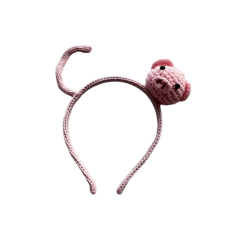 Animal Head Hair Band Pink Pig