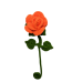 3D Rose with Drooping Leaf