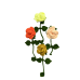 3D Rose with Drooping Leaf