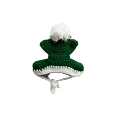 Green Hat With White Pompom
