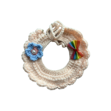 Rainbow Bow Blue Flower Collar
