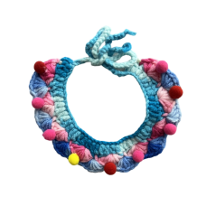 Rainbow Pompom Collar